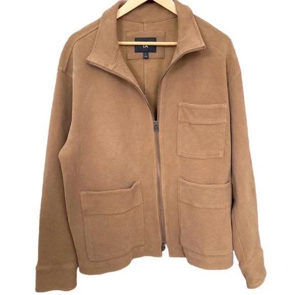 Banana Republic Full Zip Ponte Knit Chore Jacket Size L Hazel Gaze - Picture 4 of 11